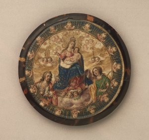 Nuns Shield Showing the Virgin and Child with Saints John the Baptist and Catherine of Alexandria